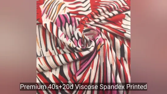 ผ้าเจอร์ซีย์พิมพ์ลายวิสโคสสแปนเด็กซ์ระดับพรีเมียม 40s + 20d สำหรับเครื่องแต่งกาย1