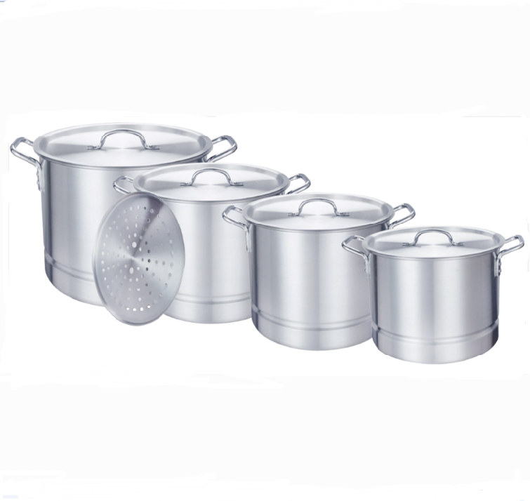 4 Piece Aluminum Tamale steamer stock pot set