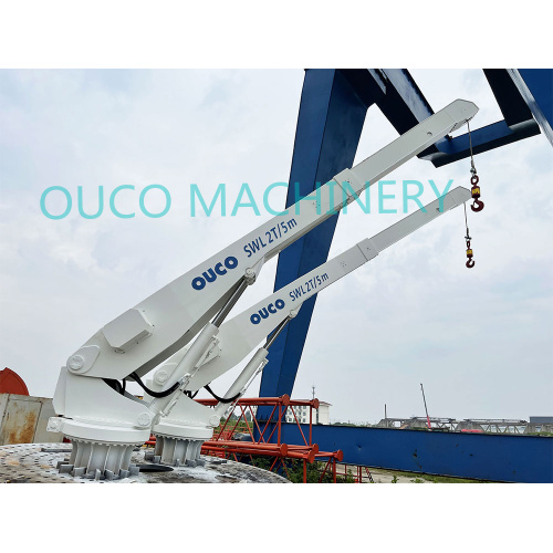 Two Sets Of OUCO 2T5M Telescopic Boom Marine Crane Were Shipped To Indonesia