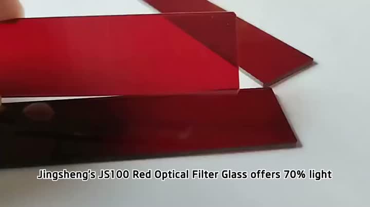 Vidrio de filtro óptico infrarrojo rojo para cámara con 70% de transmitancia de luz Marca Jingsheng