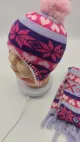 Material acrílico de bufanda de gorro de punto caliente para niños