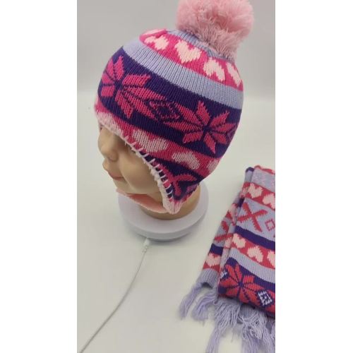 CF-T-0038 knitted beanie scarf set (2)