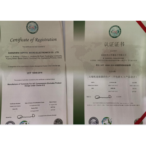 The company passed IATF16949:2016 international automotive industry quality system standard