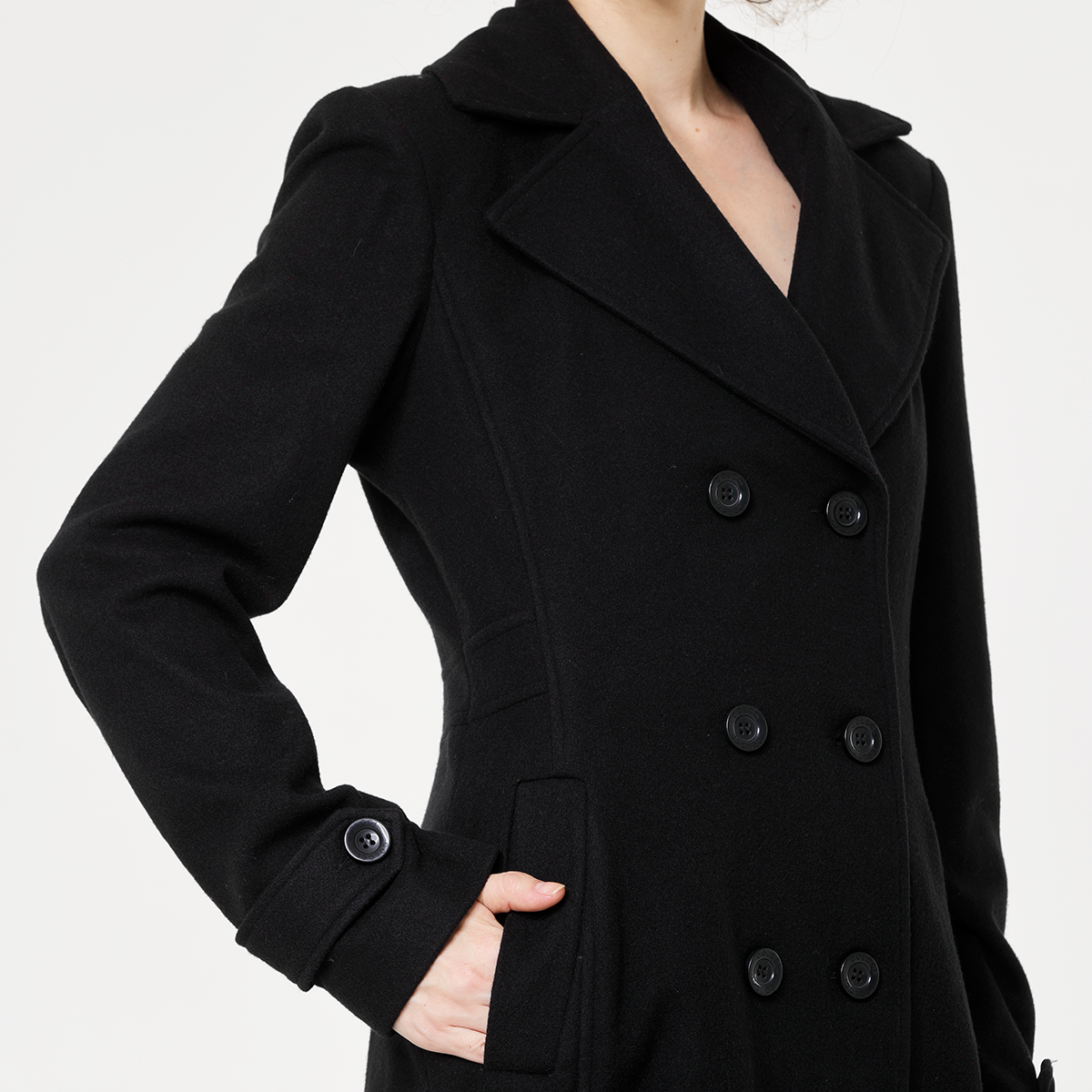 Double-breasted Women Woolen Warm Coat Double-breasted Women Woolen Warm Coat