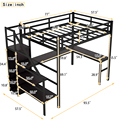 Full Size Attic Bed with Desk, Storage, and Stairs - Metal Bunk Beds for Teens (OEM/ODM)1