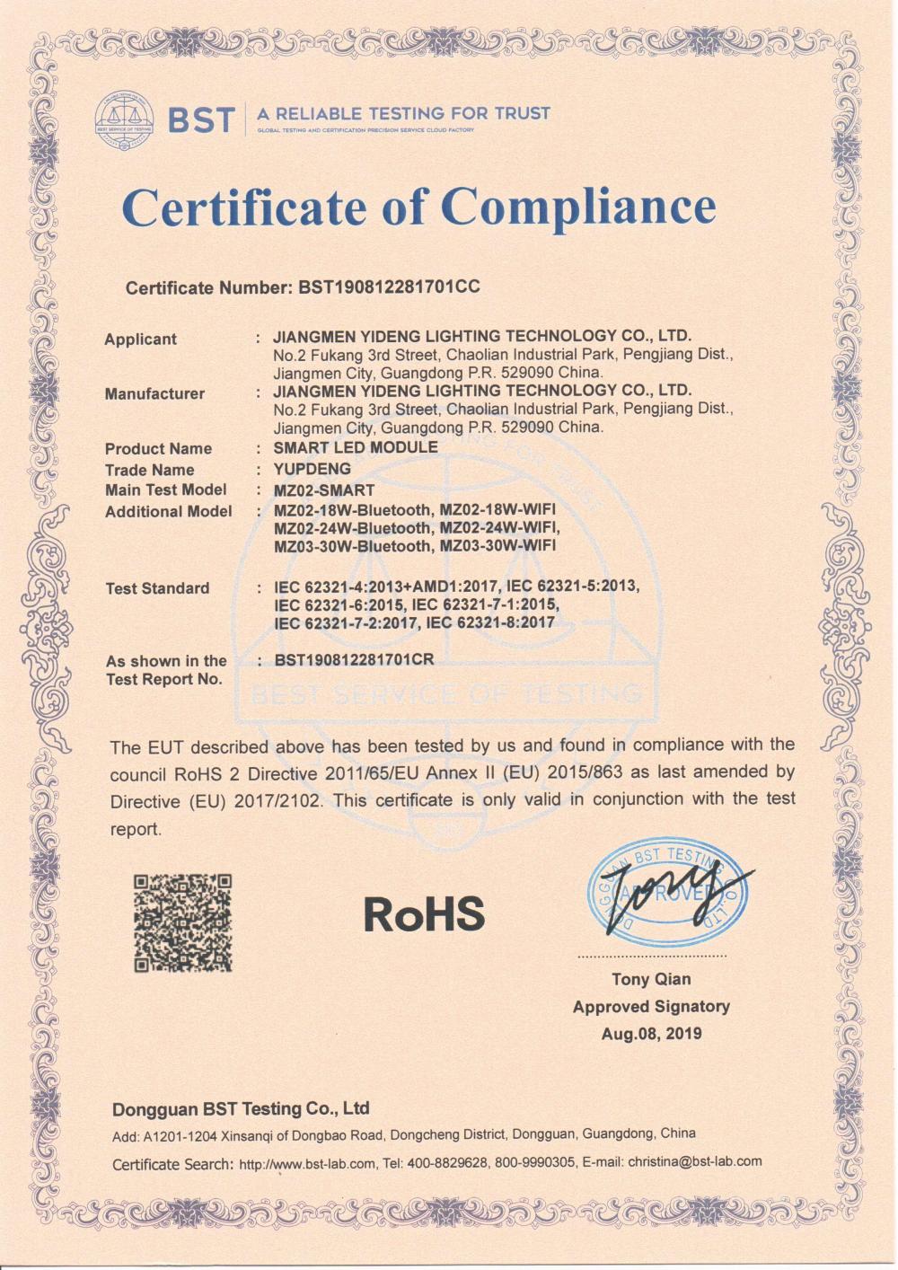 Certificate of Compliance