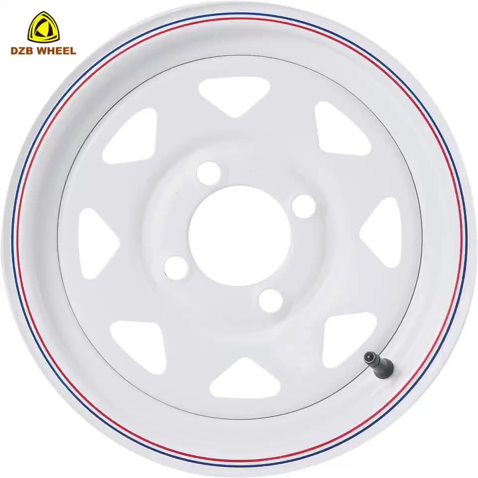 Rouge de remorque en gros 6x139.7 mm 8 PARLIE DE 14 pouces Chromé / roue en acier blanc RIMS1