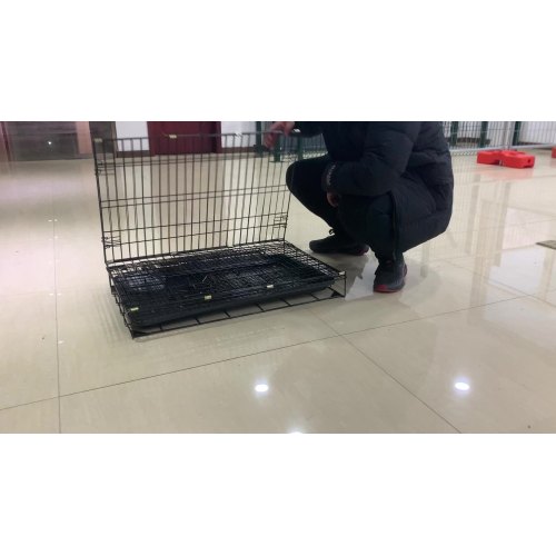 Wholesale Black Metal Pet Cat Crate  Large Folding Pet Cat Cage1