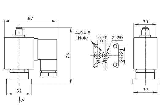 Sub Base Mounted 3 Way Brass Solenoid Valve For Screw Air Compressor 0