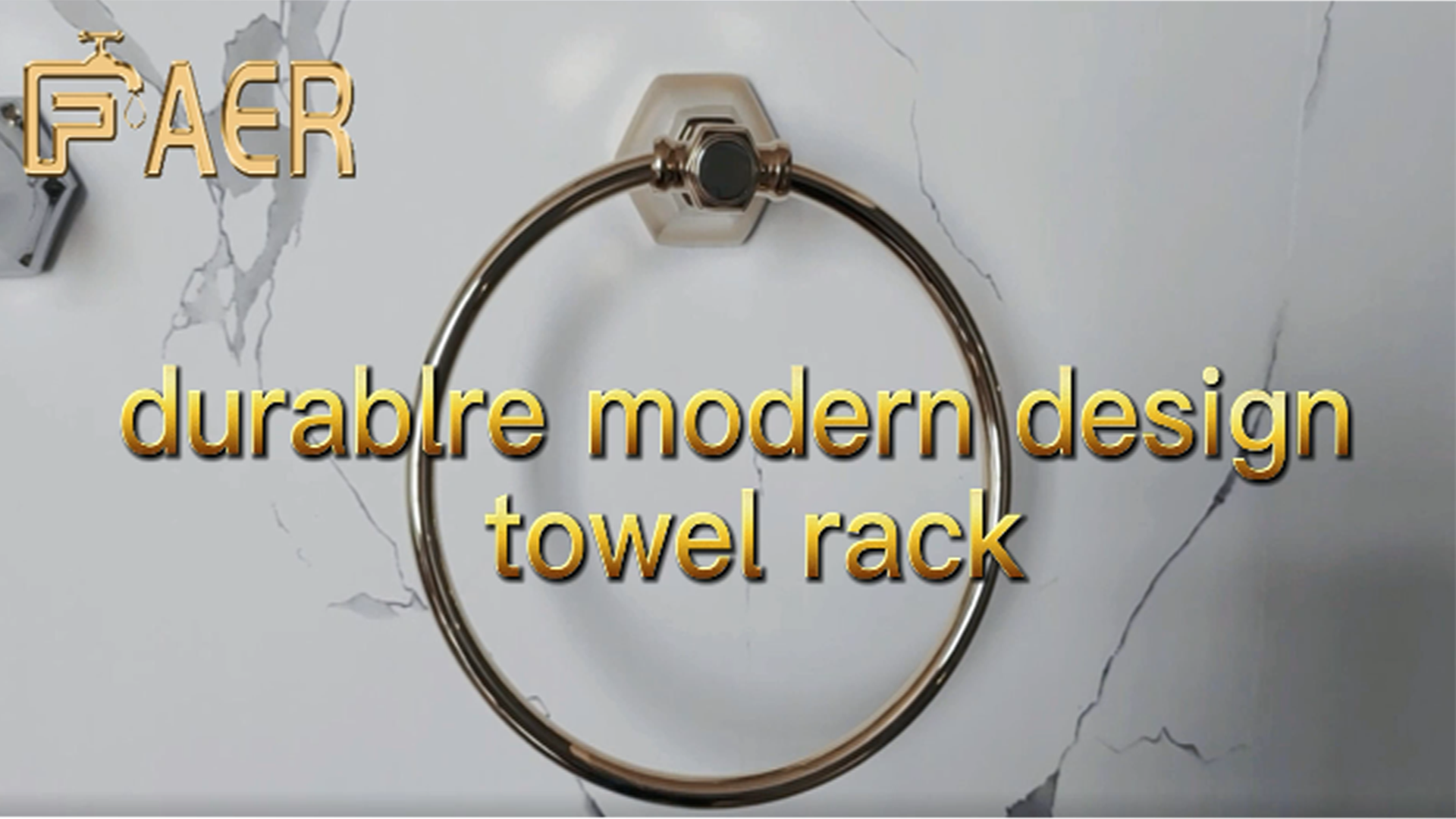 Classic Brushed Gold Towel Ring 1