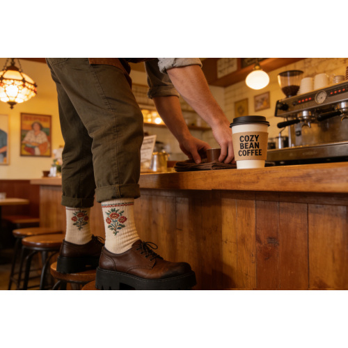 Винтажные хлопковые носки с графическим рисунком для городской уличной одежды