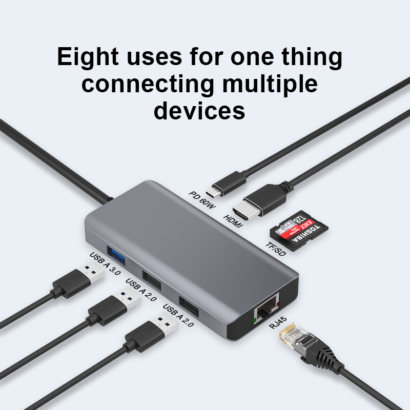 8-in-1 USB C Hub Docking Station Hub Adapter