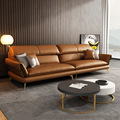 Italian-style sofa head layer cowhide Nordic leather down sofa living room chaise longue L-shaped corner combination1