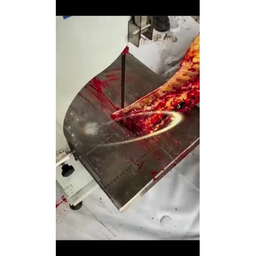 Lame de scie à ruban Kefiler en action – Coupe d'os, de viande et de métal – Démonstration de sciage industriel
