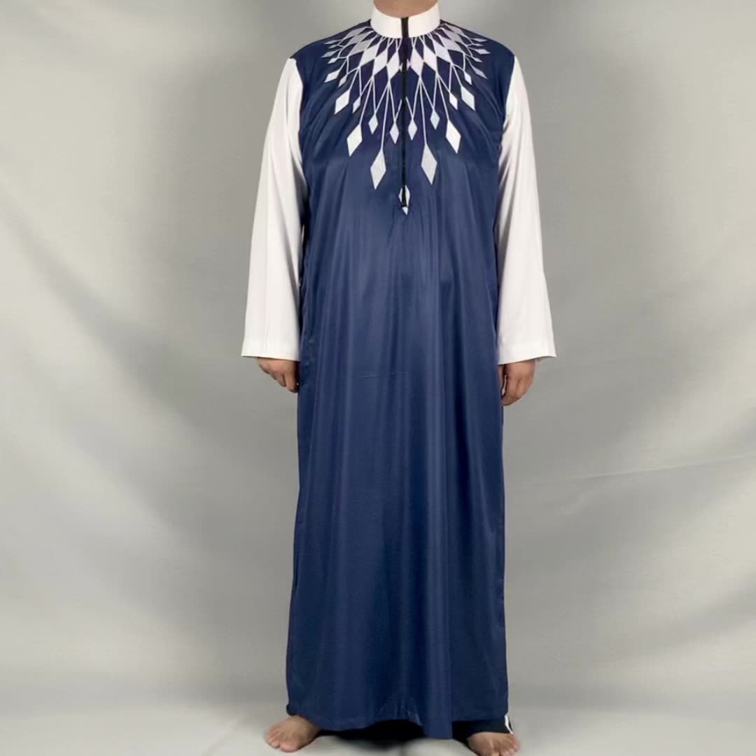 2020 Nuovo design della moda Musulmana thobe khamis thawb abbigliamento islamico Dubai abbigliamento etnico islamico1