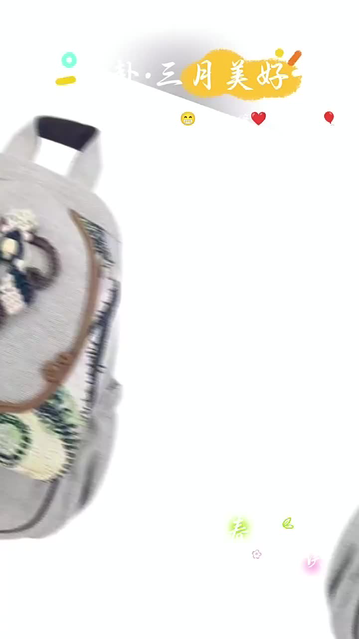 Mochila de algodão e linho B348-RY