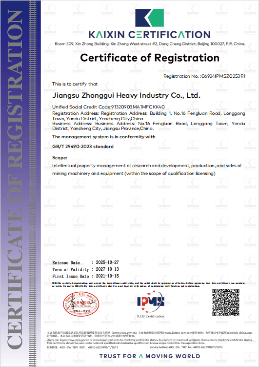Intellectual Property Management System Certification Certificate
