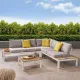 Sofa de patio modulaire personnalisé Sofa Patio Set Leisure Luxury Tek Wood Outdoor Garden Canapa