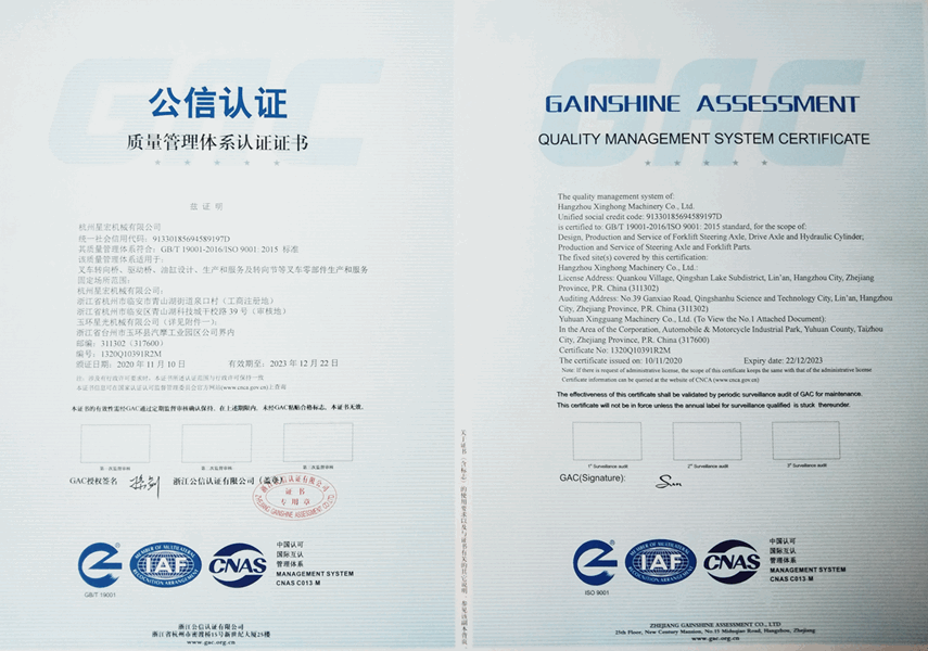 QUALITY MANAGEMENT CERTIFICATE