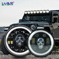 HJG 7 Inch Led Headlight Halo Lights Dual Color Yellow White 30w 7 Inch Round Motorcycle Lights For Jeeps Universal Car1