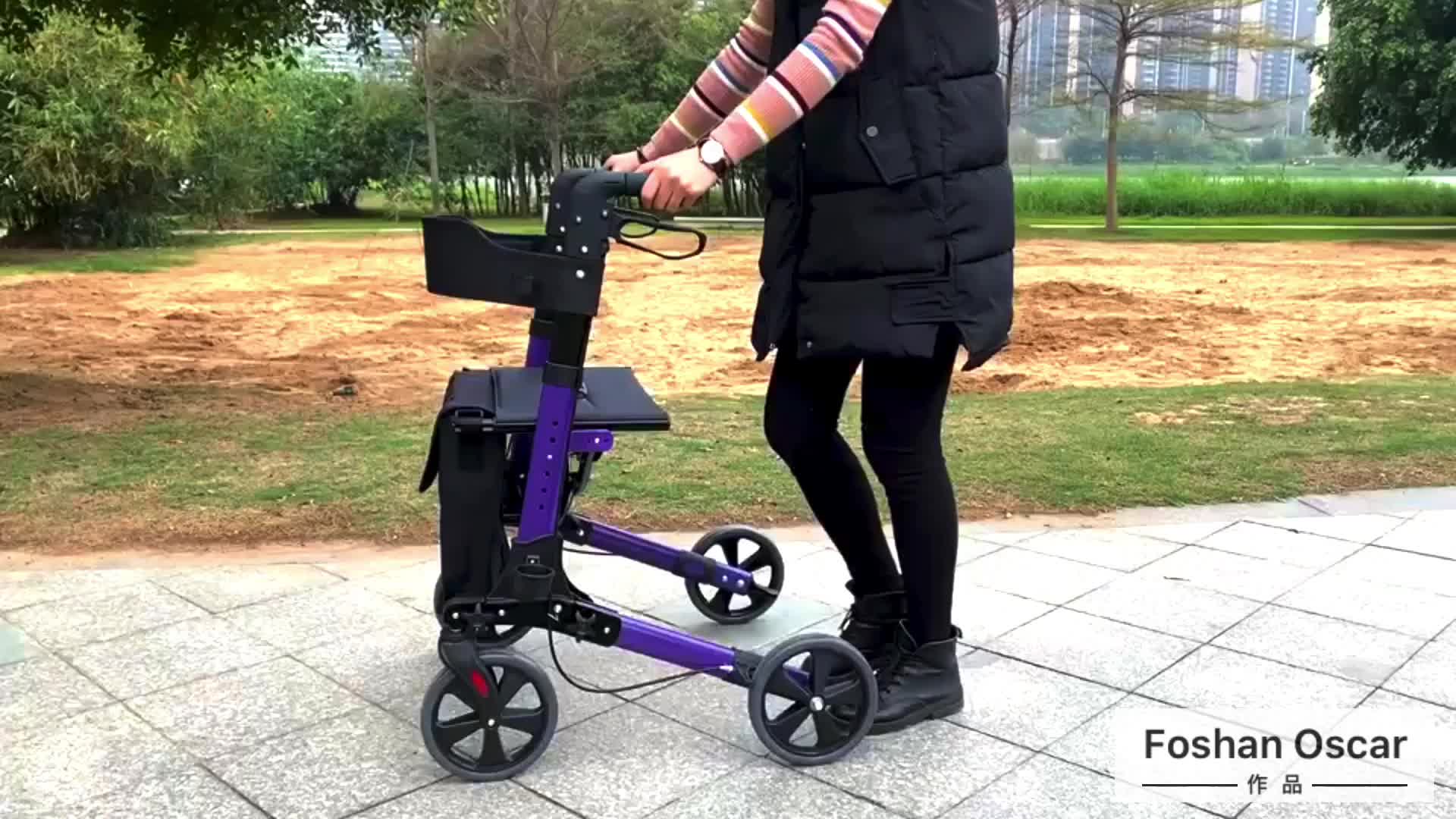 Aluminium réglable Aluminium Double Rollator de marche AIDS pour les personnes âgées et désactiver TRA011