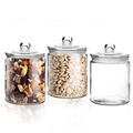 Factory Custom  Different Size Round Glass Storage Jars With Glass Lid1