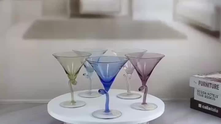 Martini glass cocktail glasses set with unique stem