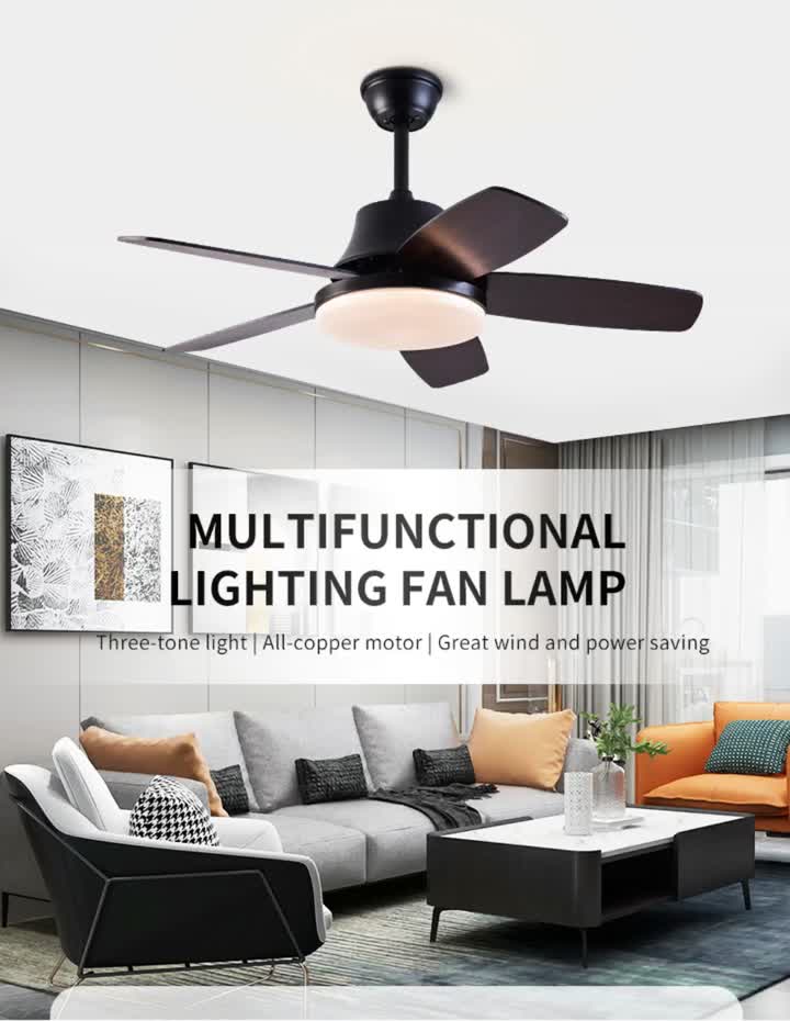 Современный потолочный вентилятор современного северного стиля со светом