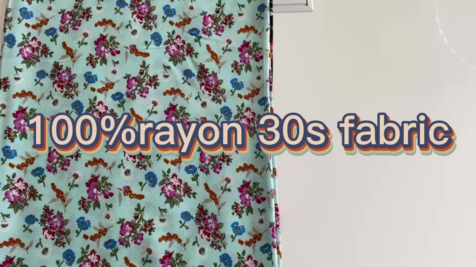 Original 105gsm elegant flower print 100% rayon fabric for dress 30s1