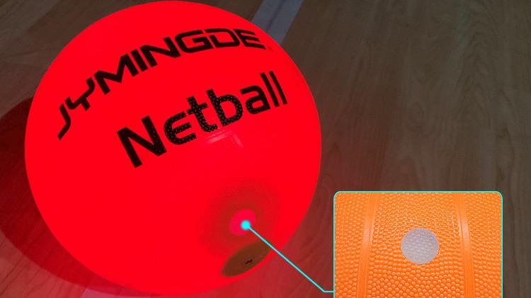 Glow in the dark LED light up custom netballs netball ball1