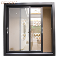 New design double glazed slide aluminium frame sliding frosted glass window with mosquito net1