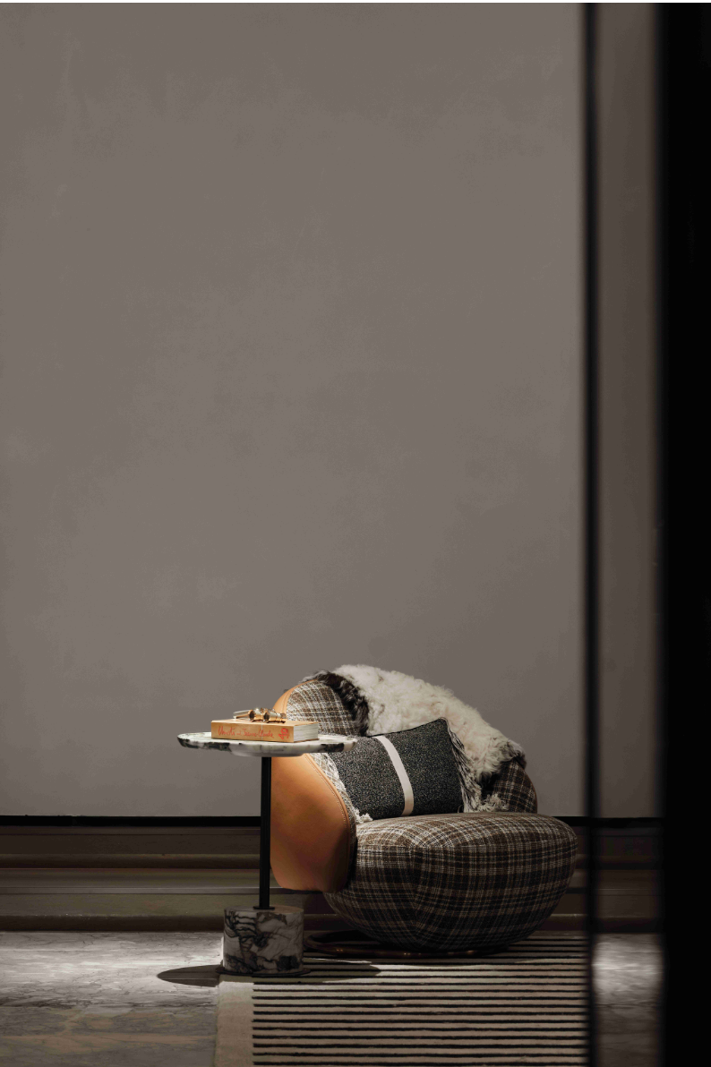 Fabric Upholstered Mid Century Modern Chair