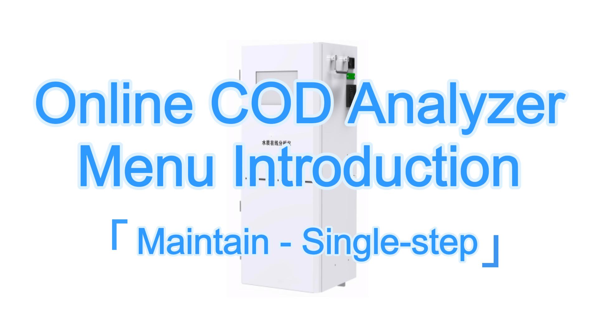 Online COD Analyzer Menu: [Single-step] Operation