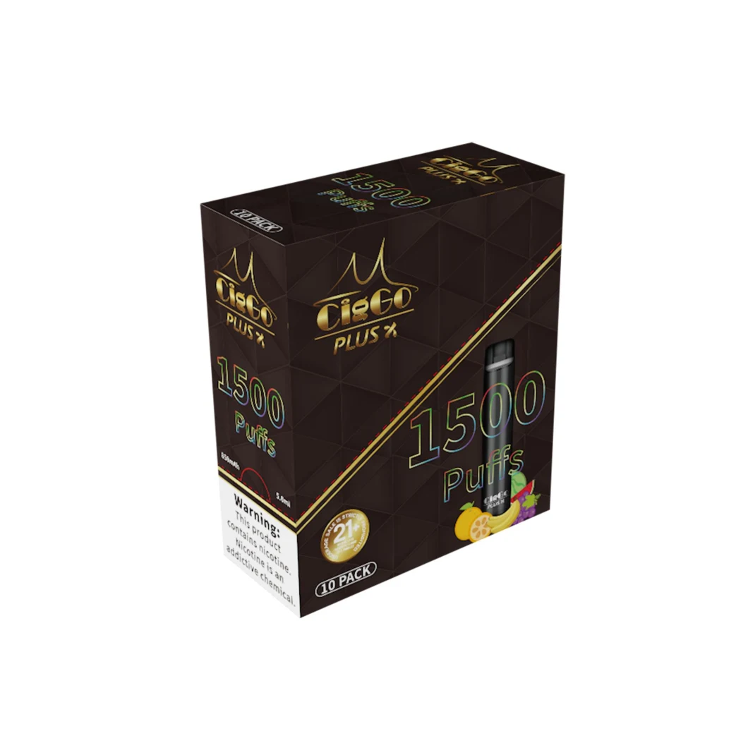 Fábrica al por mayor de cigarrillos electrónicos 1500 bocanadas 50 mg Nic Salt 5ml Vape desechable