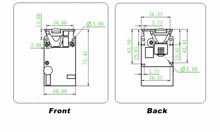 Diagram for the 100m Laser Distance sensor