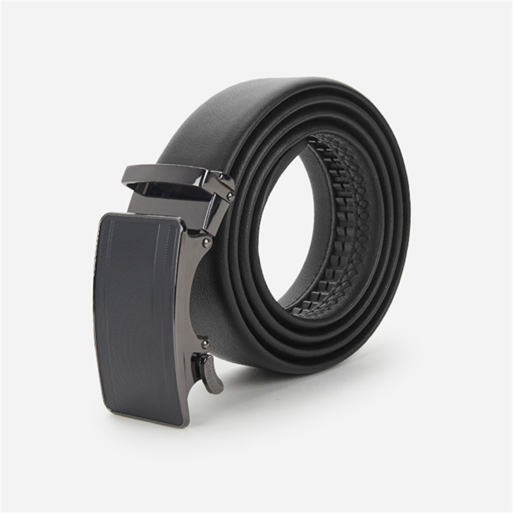 Men's Glossy Fine-Line Automatic Buckle Belt