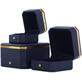 Hanhong Custom Logo Luxus achteckiger Schmuck Verpackungsbox Armband Armband Geschenkbox Schwarz PU Leder Halskette Ring Juwely Box1