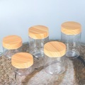 Eco-Friendly Logo Engraved Bamboo Wood Lid Multi-Color Clear Plastic Jar1