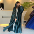 UNI عید 2025 لوکس دبی اوپن Abaya مد لباس اسلامی شیک ترکیه لباس کافتان زنان مسلمان عرب ساده ساتن Abaya1