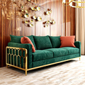 Green Green Tempat Kerusi Modern Sofa Ruang Tamu Perabot Reka Bentuk Mewah Emas Sofa Set1