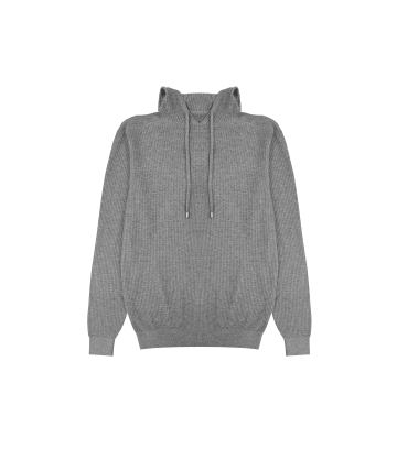 Men's Knitted Cotton Textured Thread Hoodie