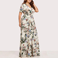 Προσαρμοσμένα σχέδια Maxi Long Dress For Fat Women Casual Dresses Standard Floral Printed πλεκτό rayon1