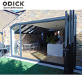 Super high precision aluminum frameless thermal break system bi-folding glass doors folding sliding door1