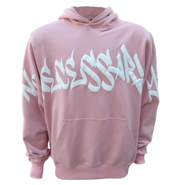 pink puff print hoodie