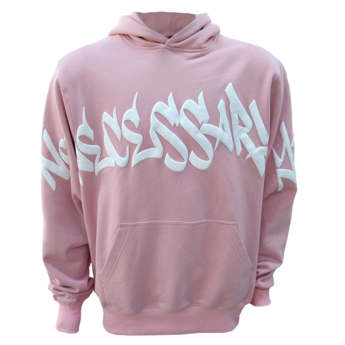 pink puff print hoodie