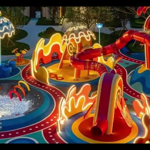 Peralatan Bermain Anak Luar Ruangan Kustom Geser Baja Tahan Karat Besar Fasilitas Hiburan Modular Luar Ruangan Taman Kanak-kanak