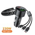 230W 4-in-1 Fast Charge PD QC3.0 Car Charger with Voltmeter for iPhone 11/12, Samsung, Xiaomi1