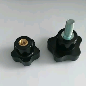 BT.100207 Hot sales  insert brass nut plastic clamping  knurled cabinet fastening handle Bakelite  star lobe handle  Knob1