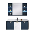 Modern Blue Bathroom Cabinet with Mirror for Hotel Furniture Design1