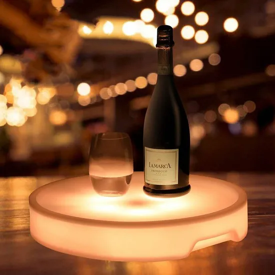 Bandeja de servir de vinho LED com controle remoto para festas coloridas1